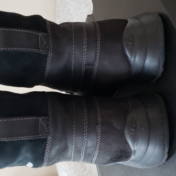 UGG Men Eliasson black laced up leather winter boots - Picture 6 of 13